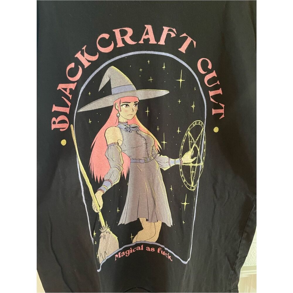 Blackcraft Cult Witch Graphic Tee - Black with Pink Accents Magical As Fuc$ - Picture 4 of 14